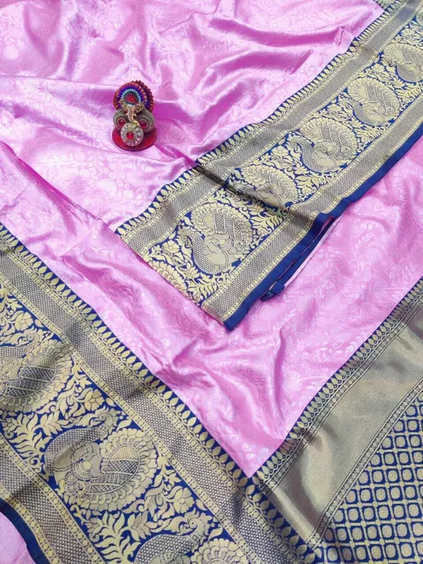 Pink_Embellished_Banarasi_Jacquard_Saree_(Pink)